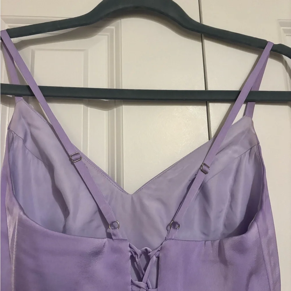 Azazie Light Purple Satin Dress - Picture 5 of 7